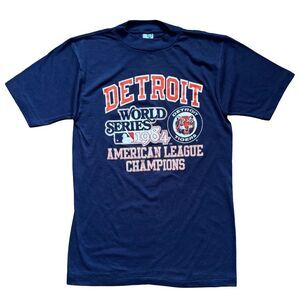 Vintage 80s MLB Detroit Tigers Baseball T-Shirt Size M Single Stitch Artex
